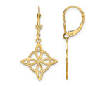 14K Yellow Gold Small Celtic Eternity Knot Leverback Earrings