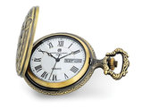 Antique Yellow Finish 2-Horses Pocket Watch