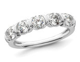1.00 Carat (ctw) Five-Stone Diamond Anniversary Wedding Band Ring in 14K White Gold