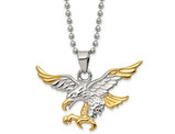 Mens Stainless Steel Polished Eagle Pendant Necklace with Chain