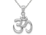 Ohm Symbol Pendant Necklace in 14K White Gold (OM)