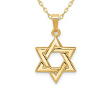 14K Yellow Gold Star of David Pendant Necklace with Chain