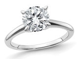 1.50 Carat (ctw) Synthetic Moissanite Solitaire Engagement Ring in 14K White Gold