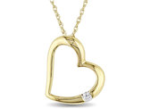10k Yellow Gold  Heart Pendant Necklace with Chain