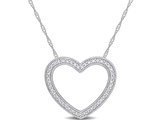 1/4 Carat (ctw I1-I2) Diamond Heart Pendant Necklace in 10K White Gold with Chain