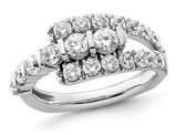 1.40 Carat (ctw SI1-SI2, G-H-I) Lab-Grown Diamond Ring in 14K White Gold (SZE 7)