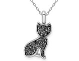 1/4 Carat (ctw) Black & White Diamond Pendant Necklace in Sterling Silver with Chain