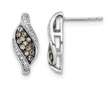 1/5 Carat (ctw) Champagne & White Diamond Earrings in Sterling Silver