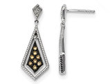 1/3 Carat (ctw) Champagne Diamond Dangle Earrings in Sterling Silver