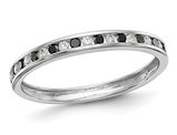 1/4 Carat (ctw) Black & White Diamond Wedding Band Ring in 14K White Gold