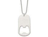 Mens Stainless Steel Bottle Opener Dogtag Pendant Necklace with Chain