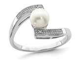 Solitaire Freshwater Cultured Pearl Ring 6mm in Sterling Silver