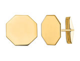 Men's Octagonal Polished Cuff Links in 14K Yellow Gold