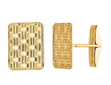 Men's Basketweave Textured Cuff-Links in 14K Yellow Gold