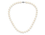 Sterling Silver 9-10mm White Freshwater Cultured Pearl Necklace (24 inches)