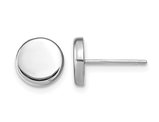 14K White Gold Polished Button Post Earrings