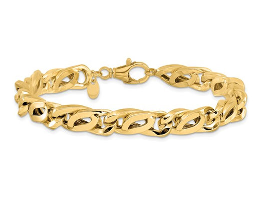 14K Yellow Gold Men's Polished Link Bracelet 8.25 Inches (7.50mm thick)