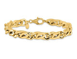 14K Yellow Gold Men's Polished Link Bracelet 8.25 Inches (7.50mm thick)