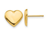 14K Yellow Gold Polished Heart Button Earrings