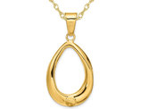 14K Yellow Gold Drop Pendant Necklace with Chain