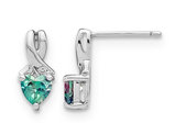 1.40 Carat (ctw) Lab-Created Alexandrite Heart Earrings in Sterling Silver