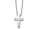 Mens Stainless Steel Cross Pendant Necklace with Chain (22 Inches)