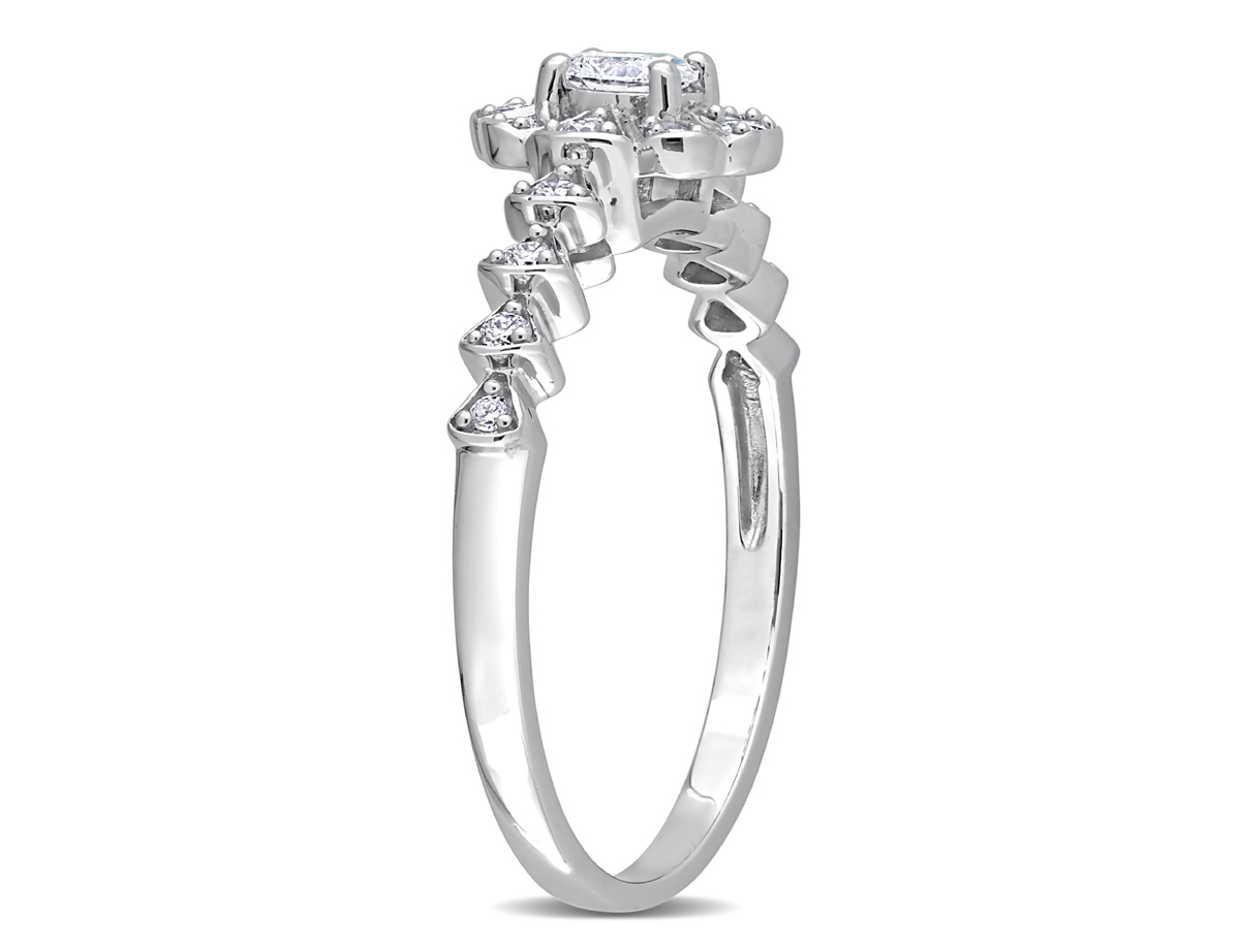 1.00 Carat (ctw) Oval Diamond Engagement Ring 14K White Gold - Picture 7 of 29