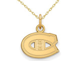 Small Sterling Silver Gold Plated Montreal Canadiens Pendant Necklace with Chain