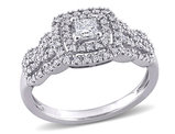 1/2 Carat (ctw H-I, I2-I3) Princess-Cut Diamond Engagement Ring in 10K White Gold