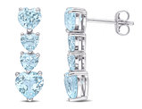 4.20 Carat (ctw) Sky Blue Topaz Drop Heart Earrings in 10K White Gold