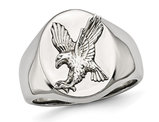 Men's Flying Eagle Stainless Steel and  Sterling Silver Ring 