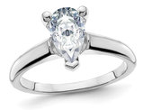1.90 Carat (ctw Color D-E-F) Synthetic Pear-Cut Moissanite Solitaire Engagement Ring in 14K White Gold