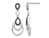 2/5 Carat (ctw) Black & White Diamond Drop Earrings in 14K White Gold