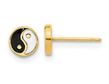 14K Yellow Gold Polished Yin and Yang Charm Earrings