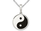 Sterling Silver Yin Yang Charm Pendant Necklace with Chain