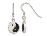 Sterling Silver Mother of Pearl Yin and Yang Dangle Earrings