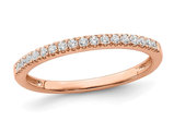 1/6 Carat (ctw) Diamond Wedding Band Ring in 14K Rose Pink Gold