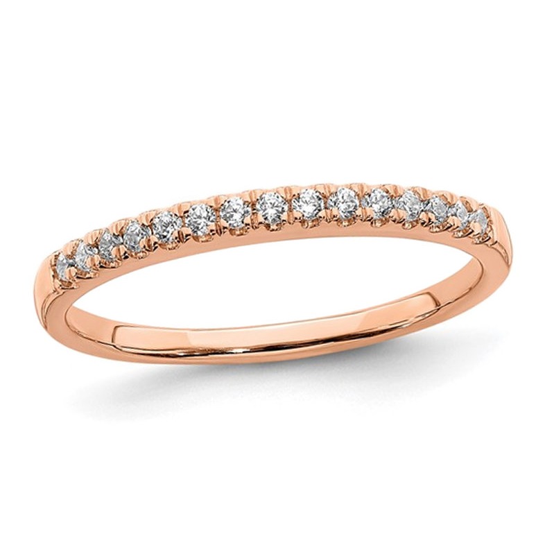 K14YG オーバル　ダイヤモンド　リング　8号 1/8 Carat (ctw) Diamond Wedding Band Ring in 14K Rose Pink
