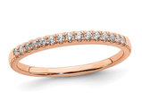 1/8 Carat (ctw) Diamond Wedding Band Ring in 14K Rose Pink Gold