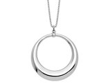 Sterling Silver Circle Dangle Pendant Necklace with Chain