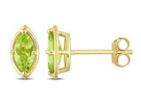 4/5 Carat (ctw) Marquise-Cut Peridot Earrings in 14K Yellow Gold