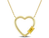 1/3 Carat (ctw) Yellow Sapphire Heart Pendant Necklace in 10K Yellow Gold with chain