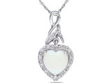 1.20 Carat (ctw) Natural Opal Twist Pendant Necklace in Sterling Silver with Chain
