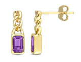 2/5 Carat (ctw) Amethyst Link Earrings in 10K Yellow Gold