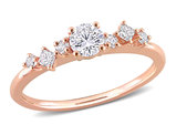 1/2 Carat (ctw G-H-I, I1-I2) Diamond Ring in 14K Rose Pink Gold