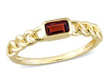 1/3 Carat (ctw) Natural Garnet Link Ring in 10K Yellow Gold