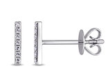 1/20 Carat (ctw H-I, SI2-I1) Diamond Stick Earrings in 14K White Gold