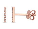 1/20 Carat (ctw H-I, SI2-I1) Diamond Stick Bar Earrings in 14K Rose Pink Gold