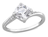2.00 Carat (ctw) Lab-Created White Sapphire Ring in 10K White Gold