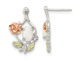Lab-Created Opal Flower Earrings in Sterling Silver
